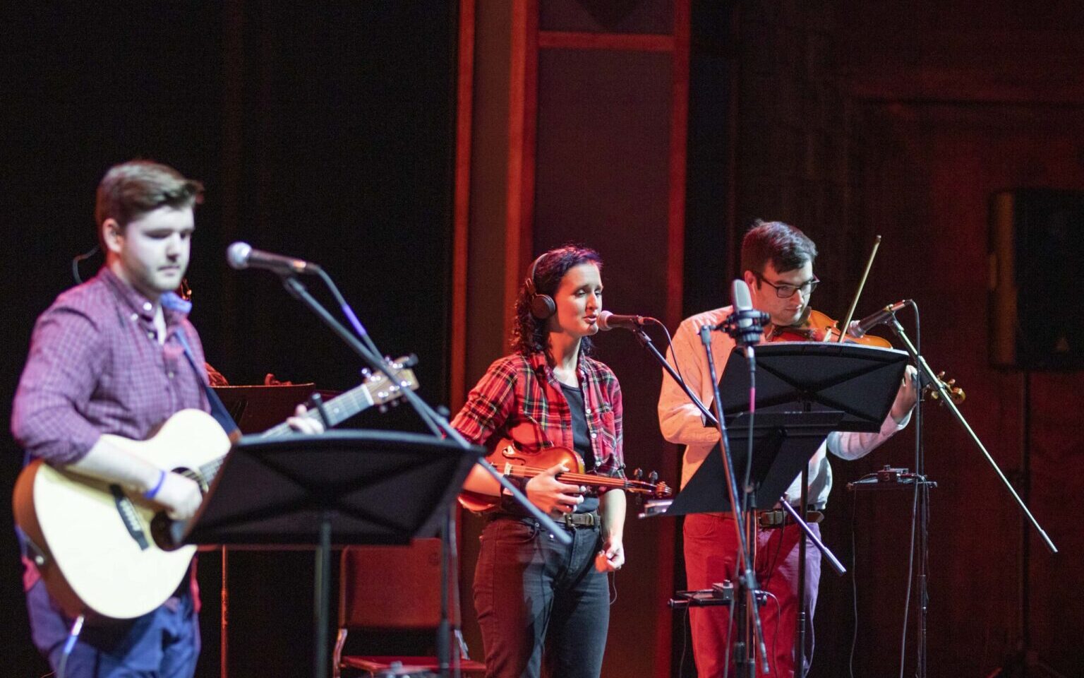 Student musicians on stage.
