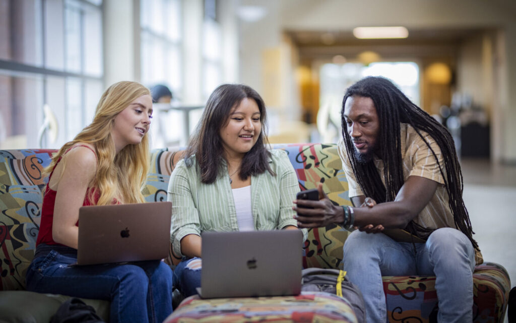 Students sitting together.