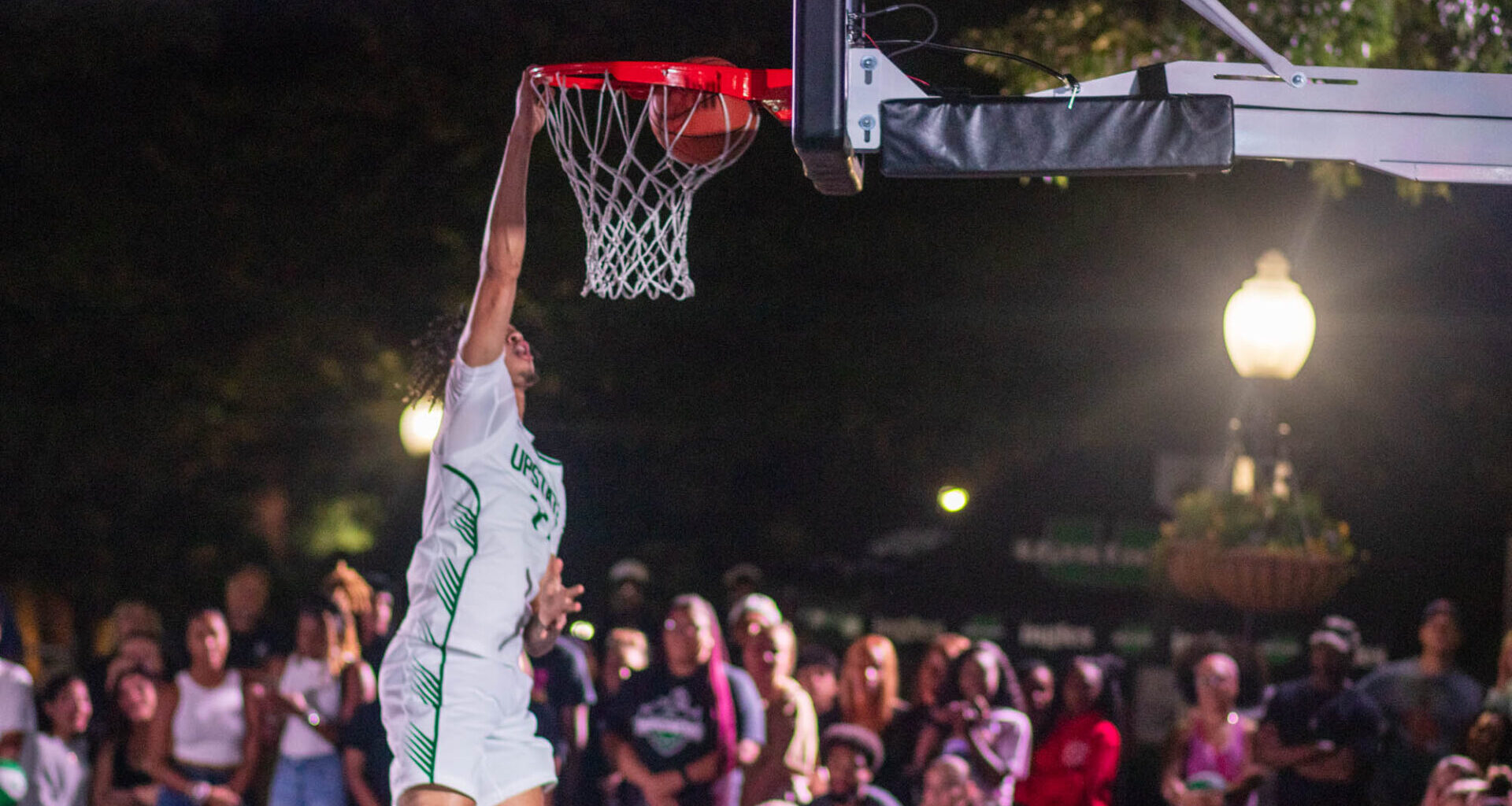 Basketball player dunking  