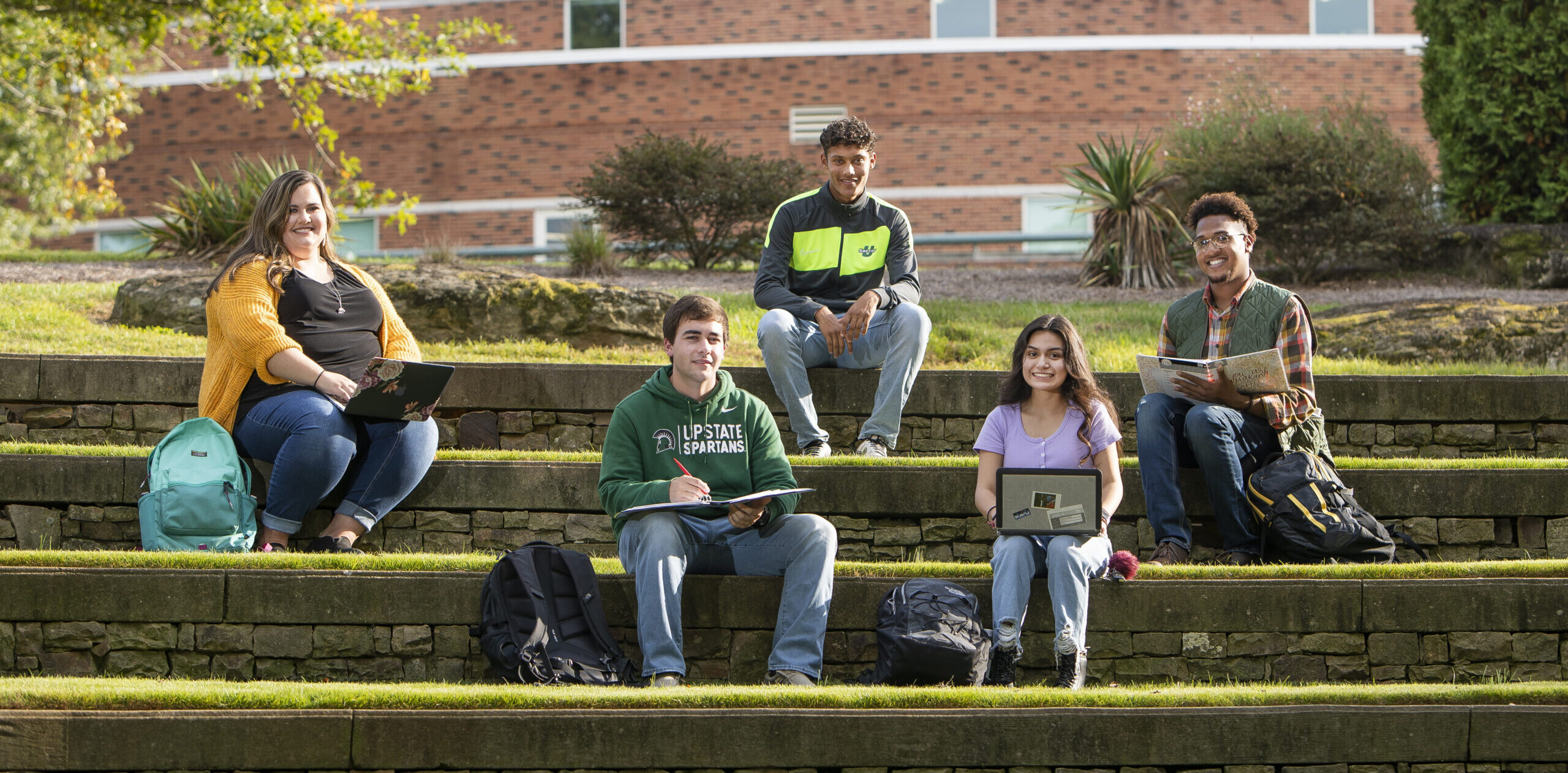 A group of students sitting
