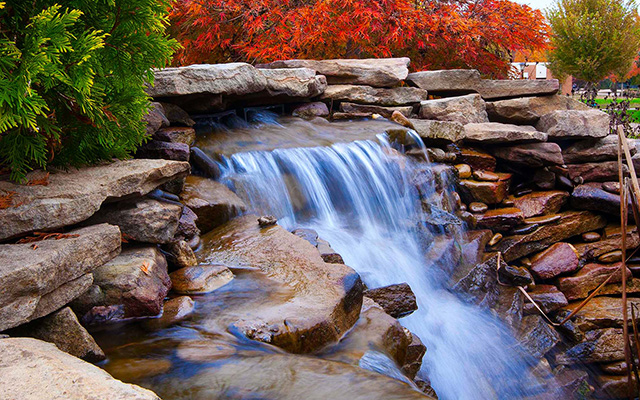 Waterfall at the USC Upstate campus