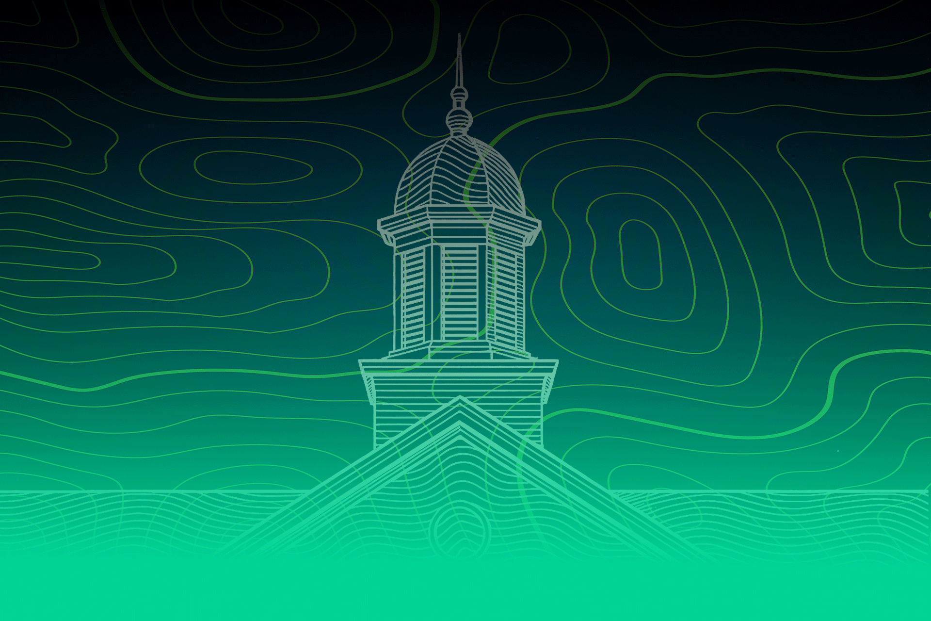 Graphic of University Dome stylized