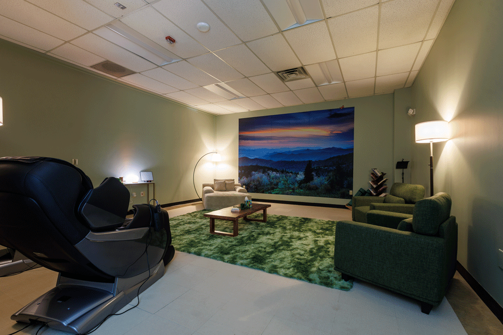 Photo of the Relaxation Room furniture layout