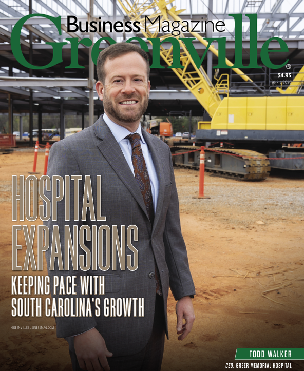 Cover of the April issue of Greenville Business Magazine