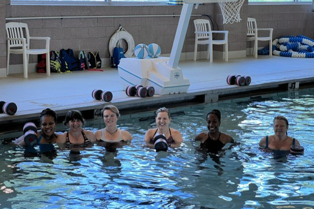 Swimmers in pool